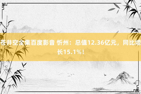 苍井空全集百度影音 忻州：总值12.36亿元，同比增长15.1%！