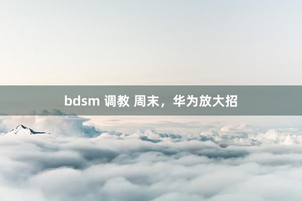 bdsm 调教 周末，华为放大招