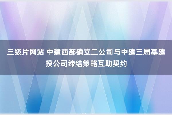 三级片网站 中建西部确立二公司与中建三局基建投公司缔结策略互助契约