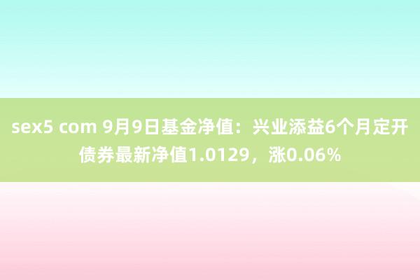 sex5 com 9月9日基金净值：兴业添益6个月定开债券最新净值1.0129，涨0.06%