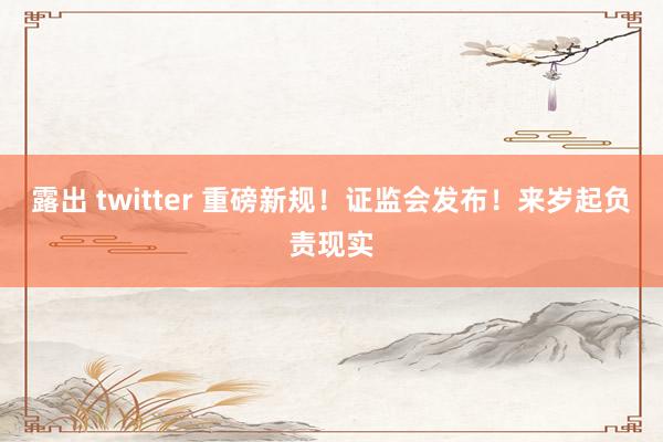 露出 twitter 重磅新规！证监会发布！来岁起负责现实