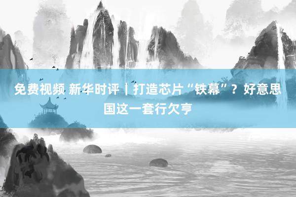 免费视频 新华时评｜打造芯片“铁幕”？好意思国这一套行欠亨