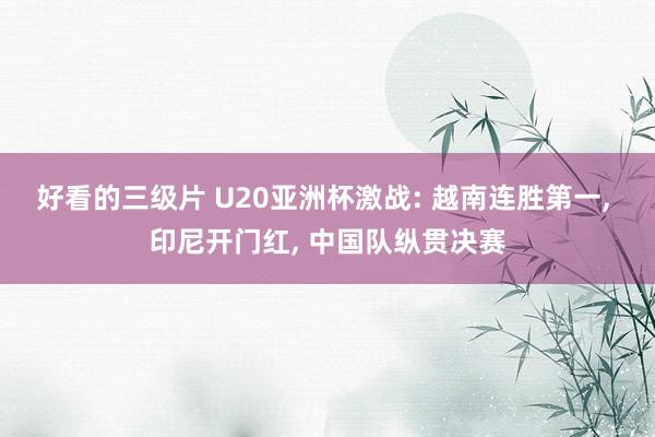 好看的三级片 U20亚洲杯激战: 越南连胜第一, 印尼开门红, 中国队纵贯决赛