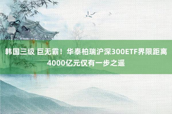 韩国三级 巨无霸！华泰柏瑞沪深300ETF界限距离4000亿元仅有一步之遥