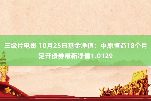 三级片电影 10月25日基金净值：中原恒益18个月定开债券最新净值1.0129