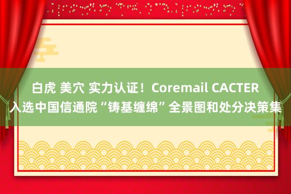 白虎 美穴 实力认证！Coremail CACTER入选中国信通院“铸基缠绵”全景图和处分决策集