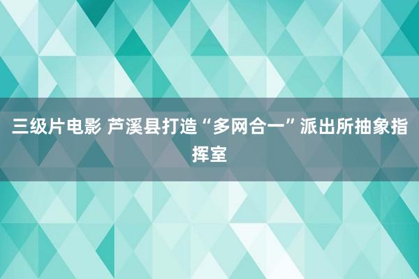 三级片电影 芦溪县打造“多网合一”派出所抽象指挥室