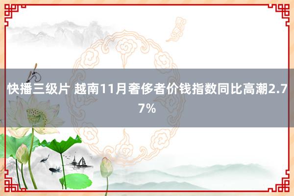 快播三级片 越南11月奢侈者价钱指数同比高潮2.77%