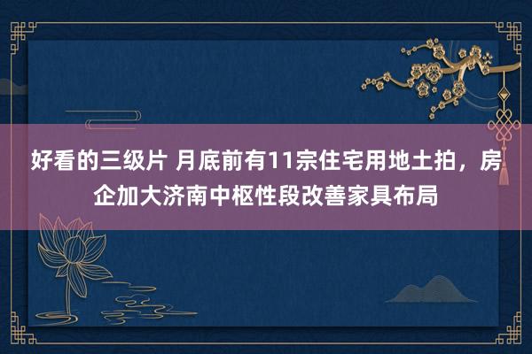 好看的三级片 月底前有11宗住宅用地土拍，房企加大济南中枢性段改善家具布局