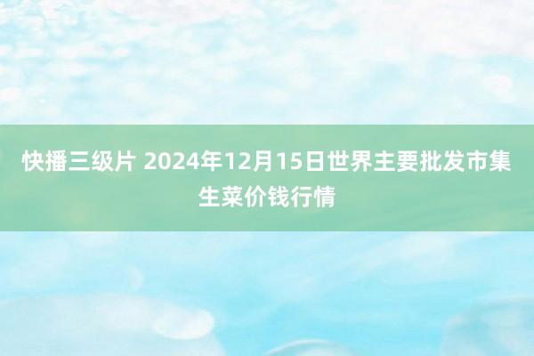 快播三级片 2024年12月15日世界主要批发市集生菜价钱行情