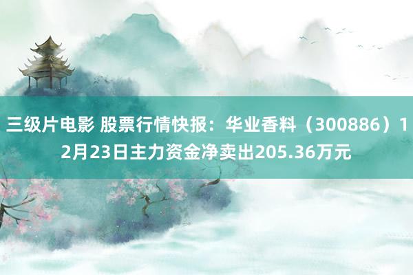 三级片电影 股票行情快报：华业香料（300886）12月23日主力资金净卖出205.36万元