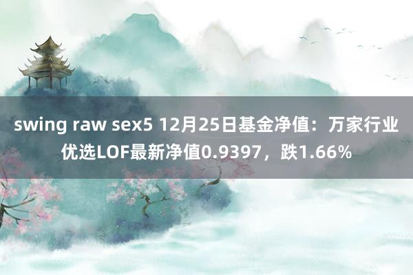 swing raw sex5 12月25日基金净值：万家行业优选LOF最新净值0.9397，跌1.66%