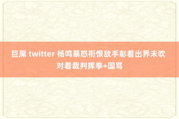 巨屌 twitter 杨鸣暴怒衔恨敌手彰着出界未吹 对着裁判挥拳+国骂