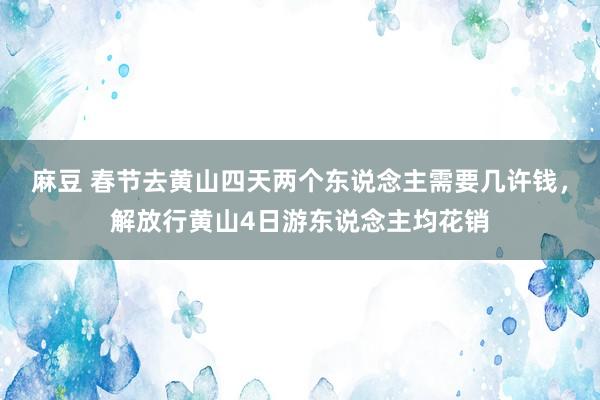 麻豆 春节去黄山四天两个东说念主需要几许钱，解放行黄山4日游东说念主均花销