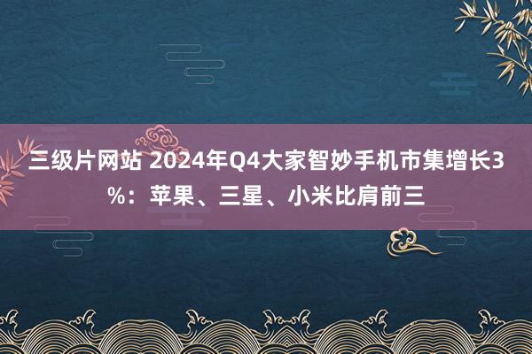 三级片网站 2024年Q4大家智妙手机市集增长3%：苹果、三星、小米比肩前三